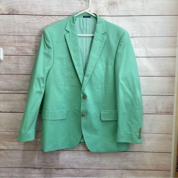 STAFFORD 100%‎ COTTON BLAZER IN MINT GREEN - Picture 1 of 6